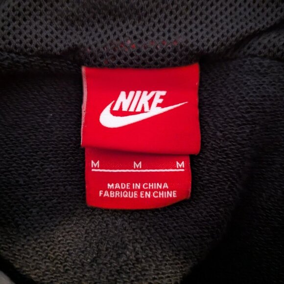 Vintage 90s Nike Air Boys Hoodie Size Medium Gray Black Red Tag Kangaroo Pocket - Picture 2 of 8